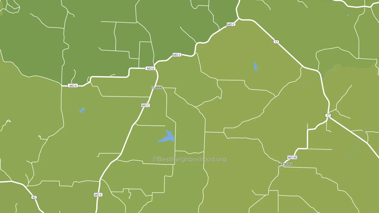 Ulman, MO block-group voter-turnout map