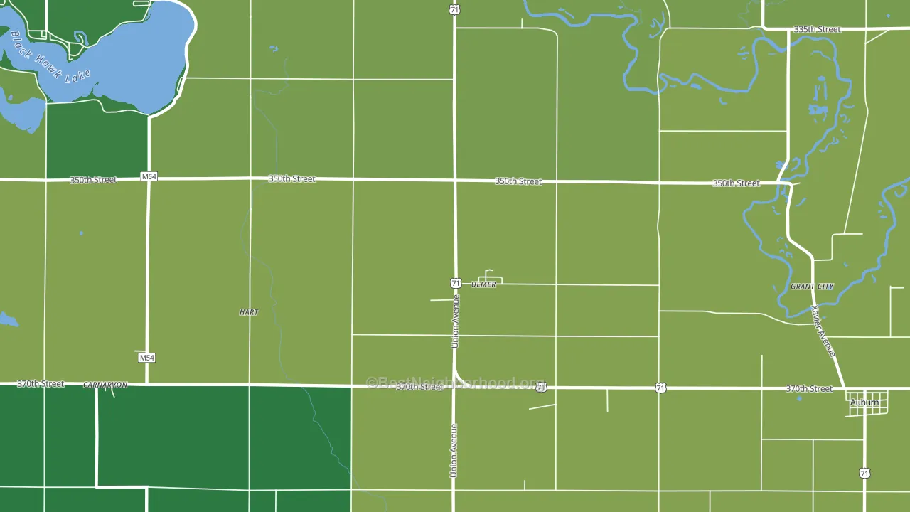 Ulmer, IA block-group voter-turnout map