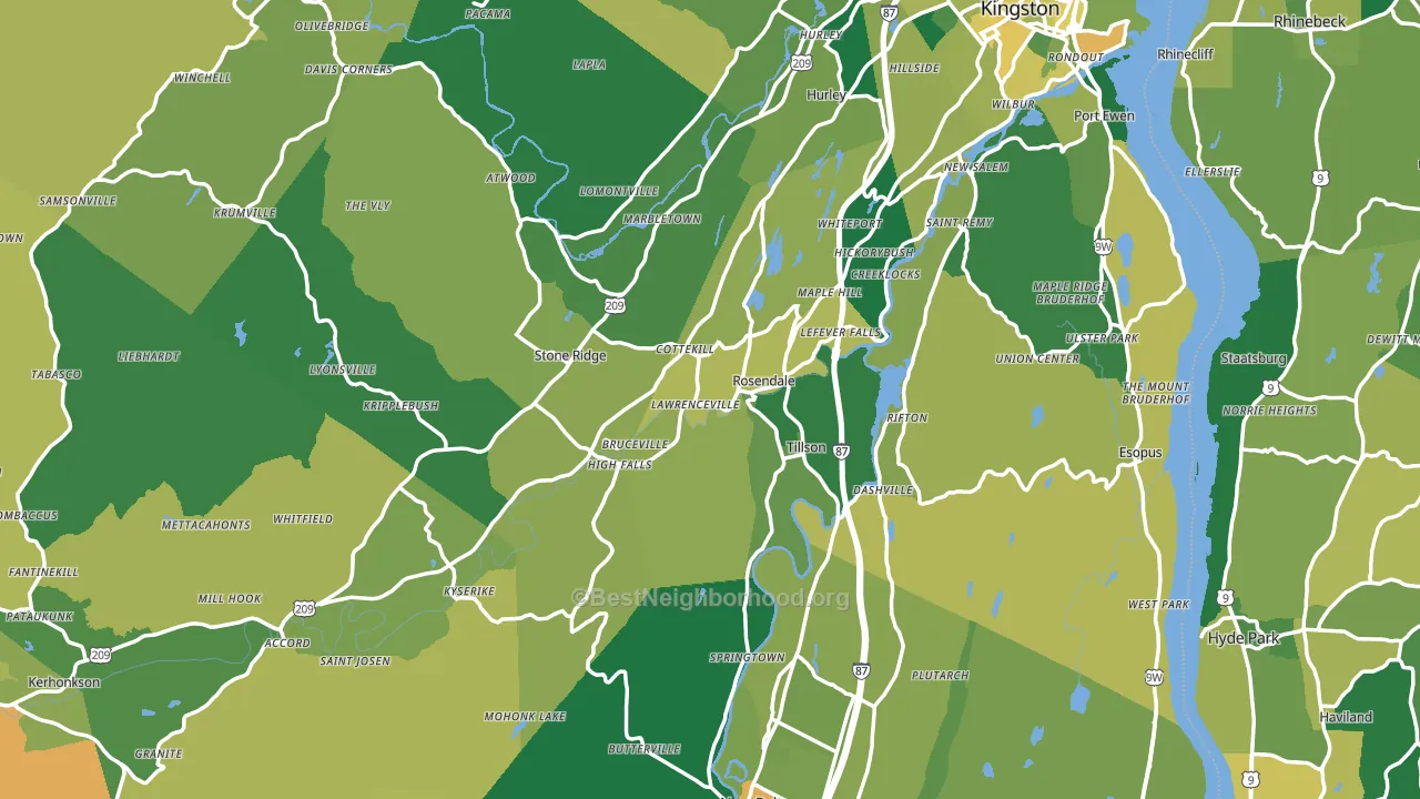 Ulster County, NY block-group voter-turnout map