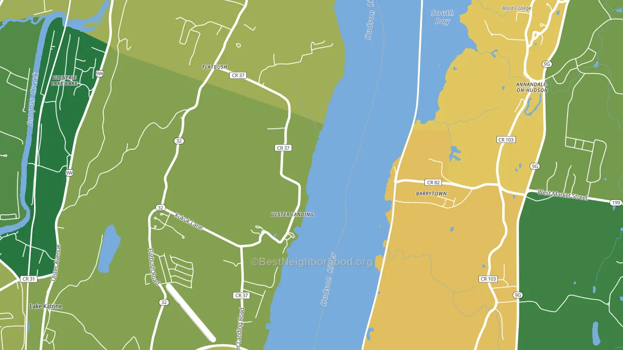Ulster Landing, NY block-group voter-turnout map
