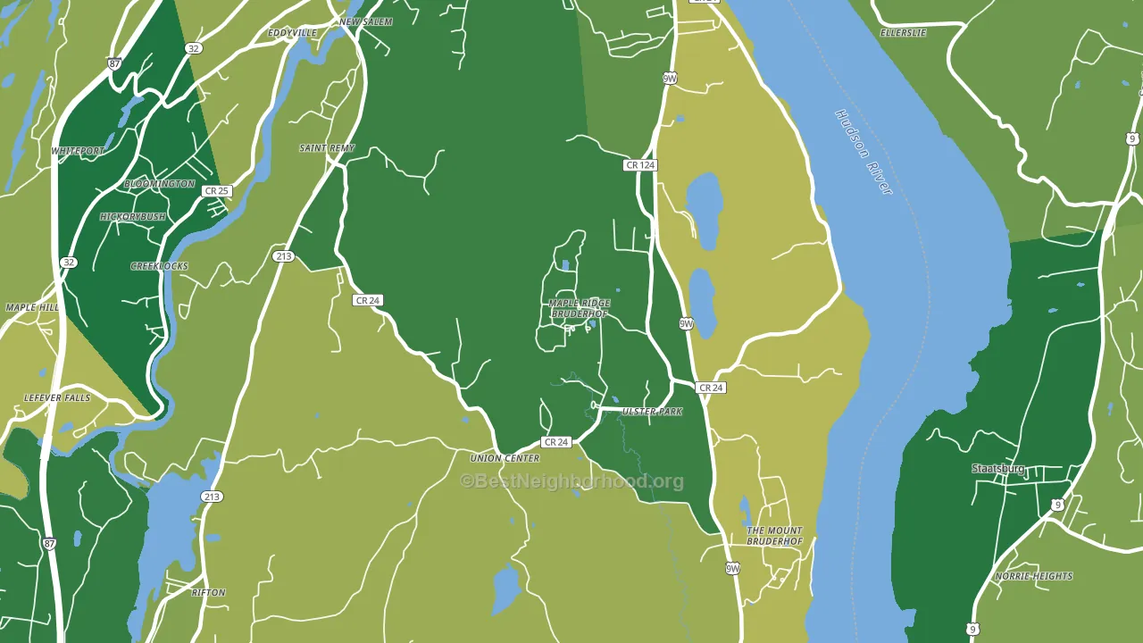 Ulster Park, NY block-group voter-turnout map