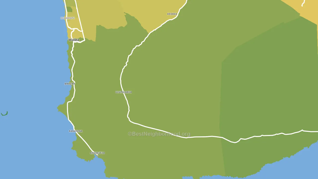 Ulupalakua, HI block-group voter-turnout map
