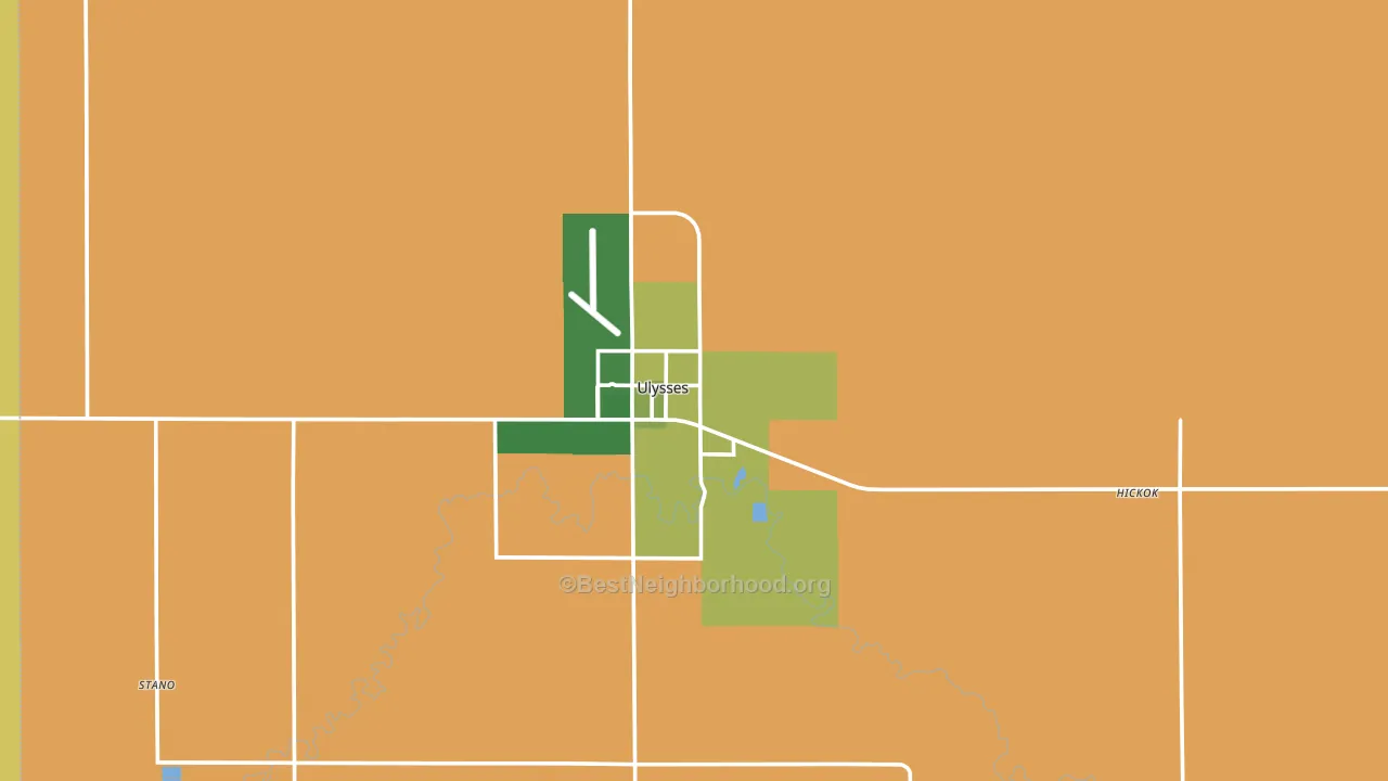 Ulysses, KS block-group voter-turnout map