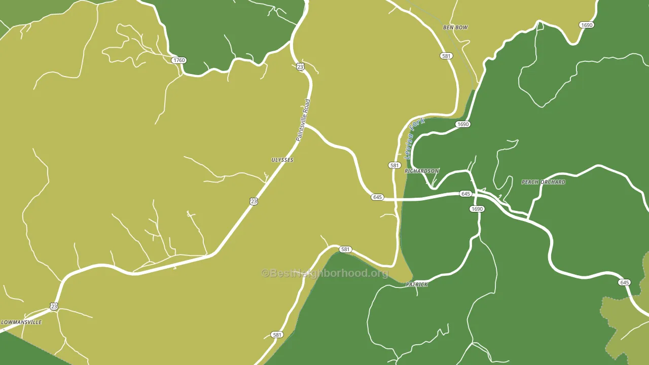 Ulysses, KY block-group voter-turnout map