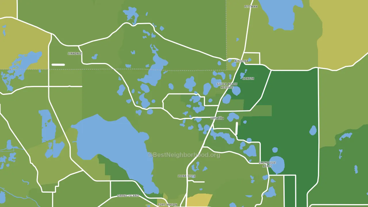 Umatilla, FL block-group voter-turnout map