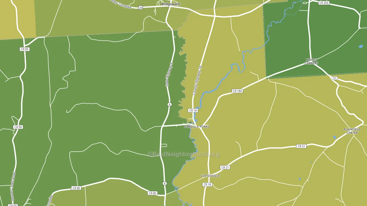 Unadilla Forks, NY block-group voter-turnout map