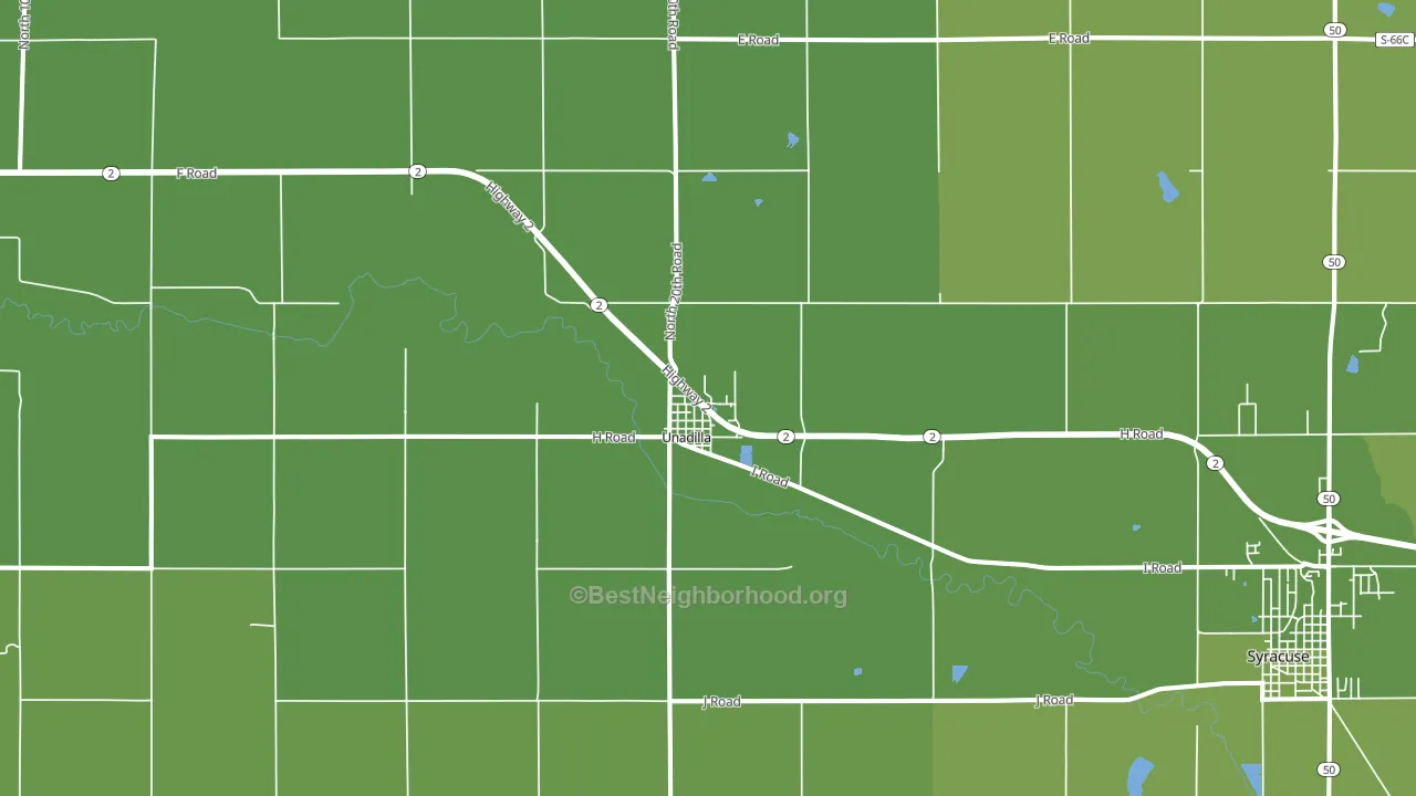 Unadilla, NE block-group voter-turnout map