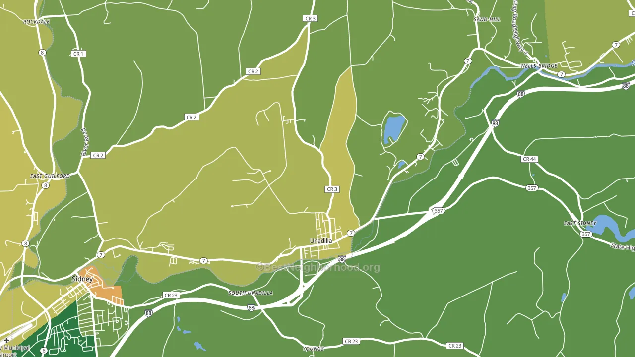 Unadilla, NY block-group voter-turnout map