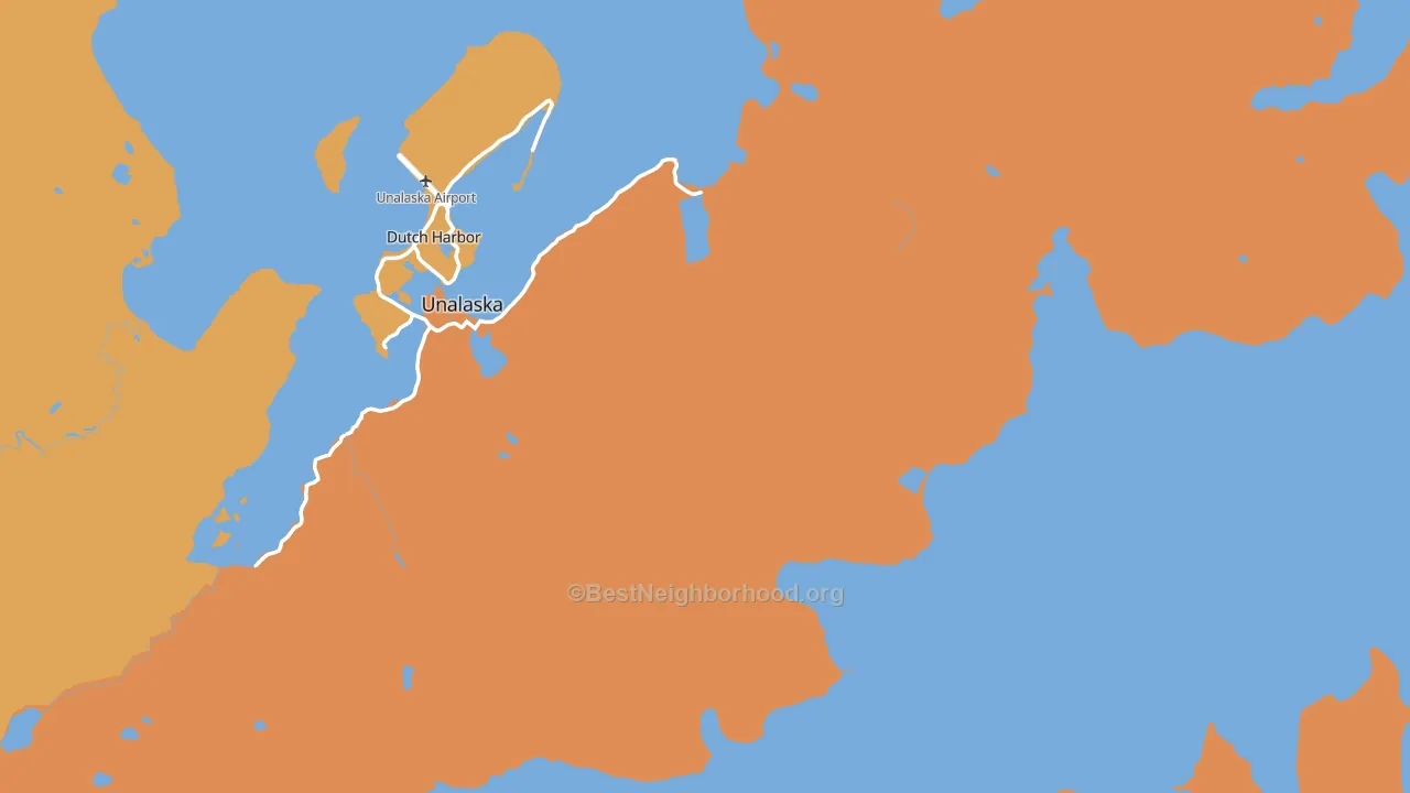 Unalaska, AK block-group voter-turnout map