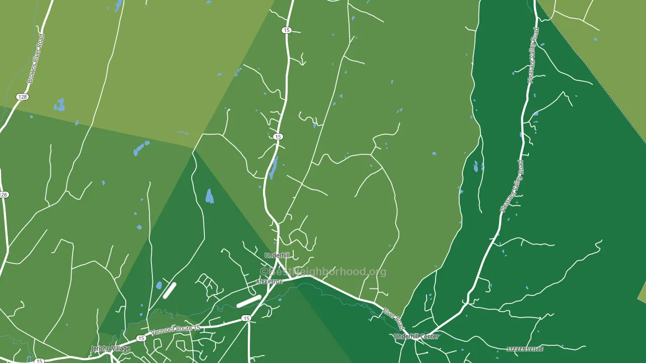 Underhill, VT block-group voter-turnout map