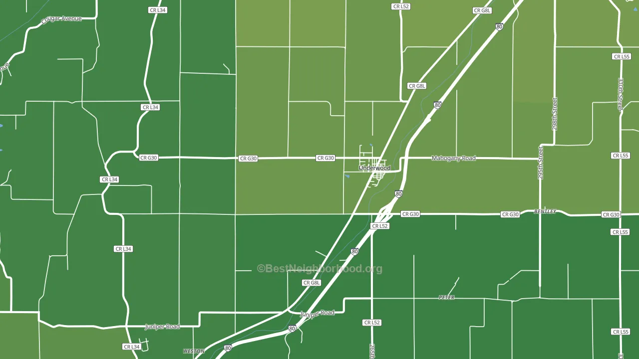 Underwood, IA block-group voter-turnout map