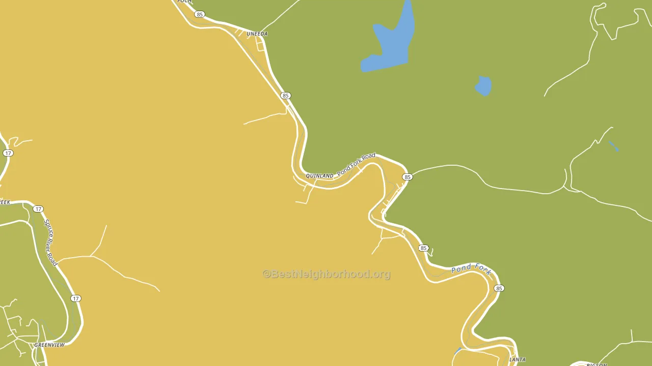 Uneeda, WV block-group voter-turnout map