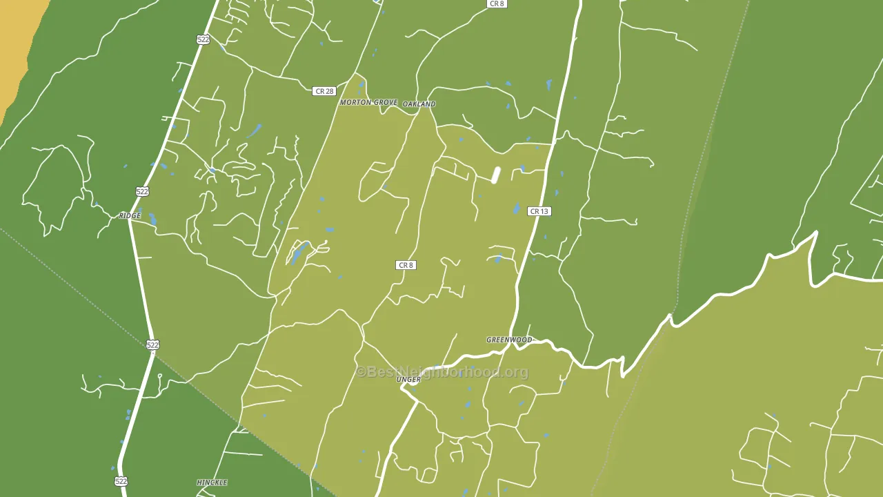 Unger, WV block-group voter-turnout map