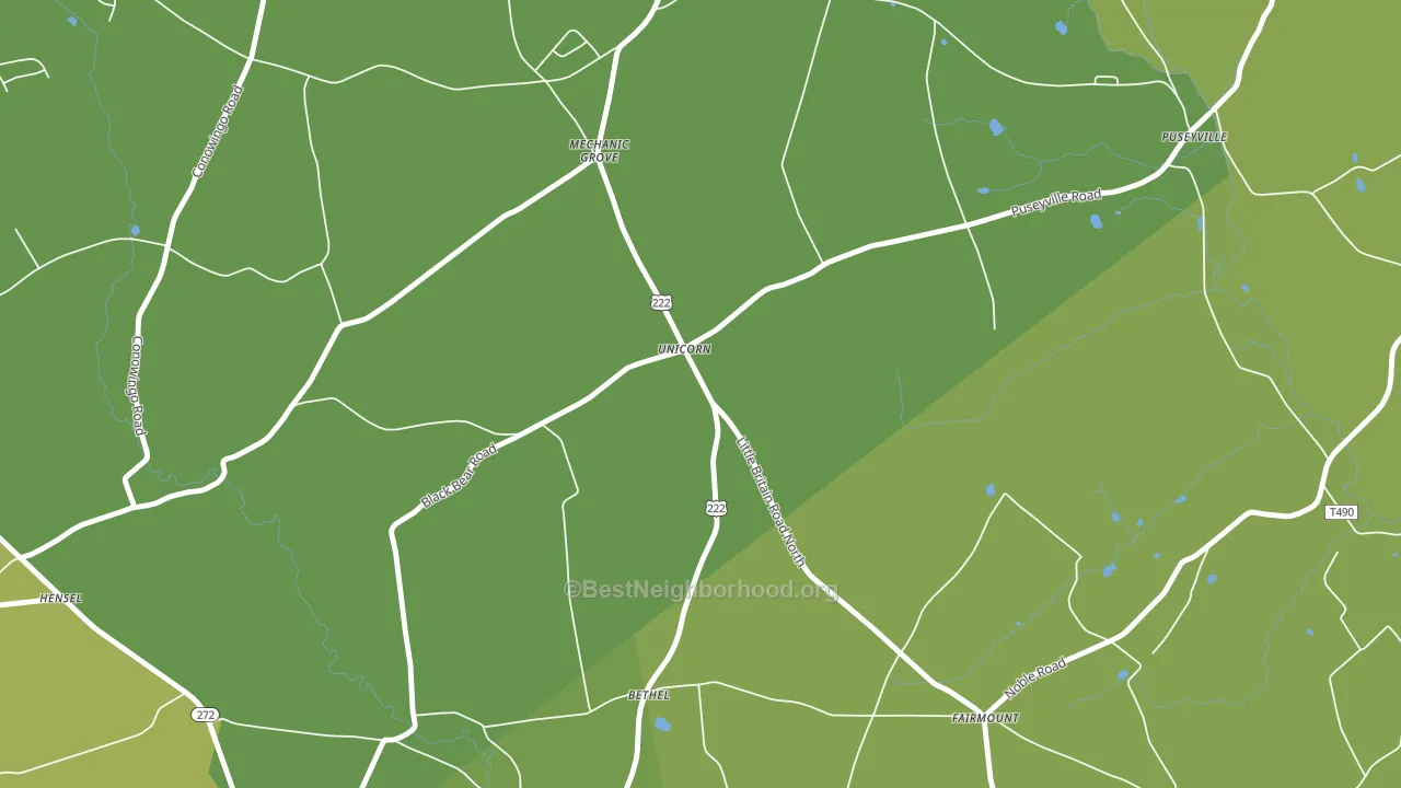 Unicorn, PA block-group voter-turnout map