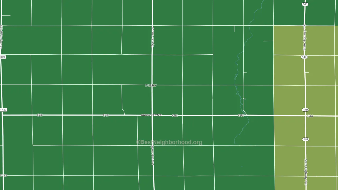 Union Center, IA block-group voter-turnout map