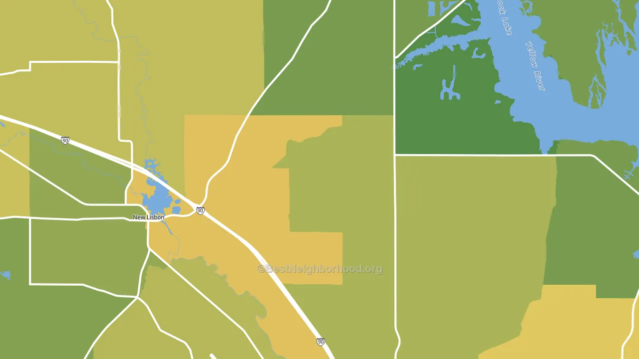Union Center, WI block-group voter-turnout map