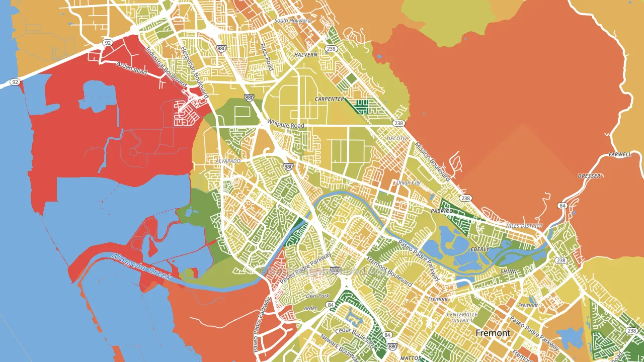 Union City, CA block-group voter-turnout map