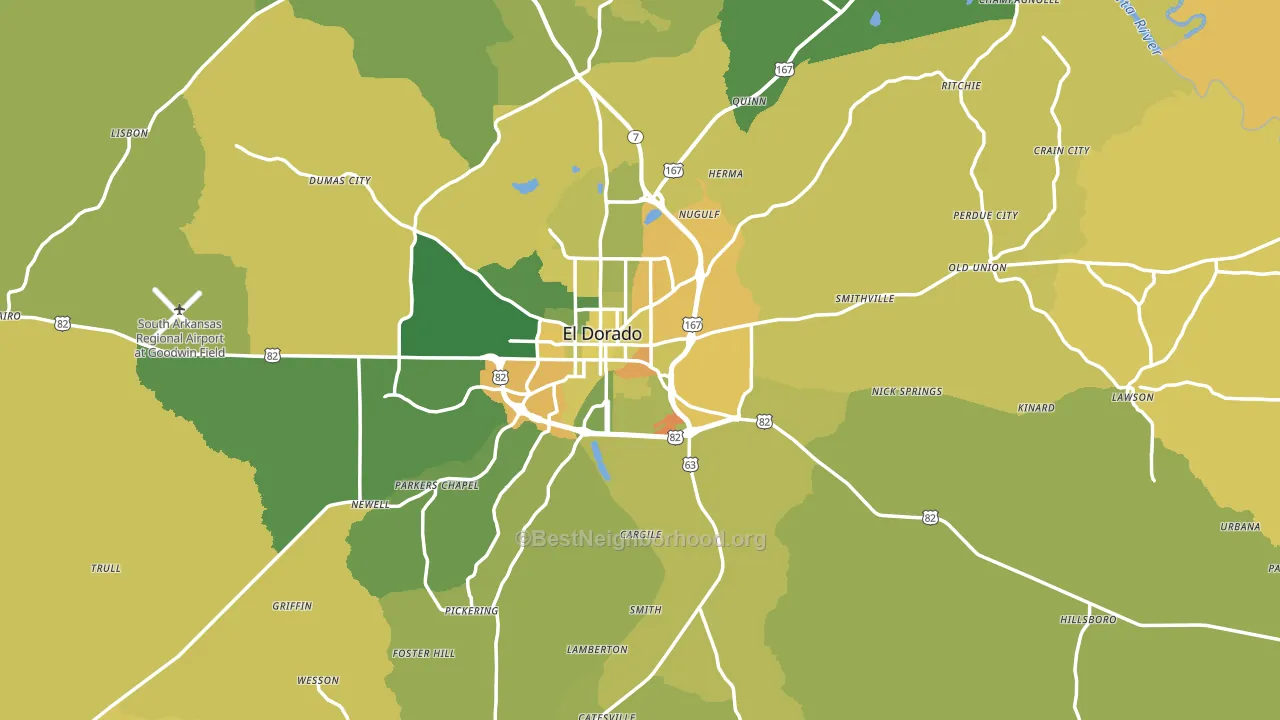 Union County, AR block-group voter-turnout map
