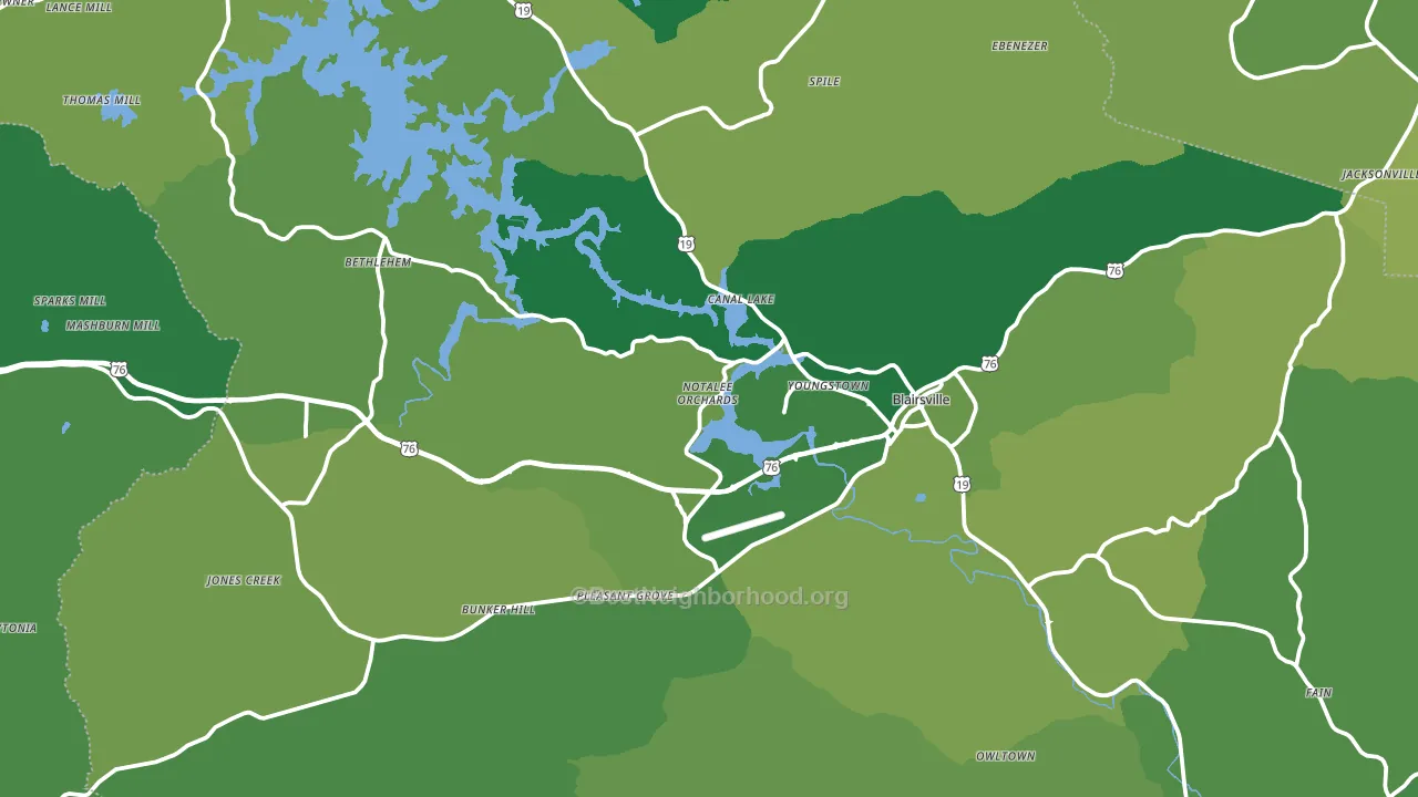 Union County, GA block-group voter-turnout map