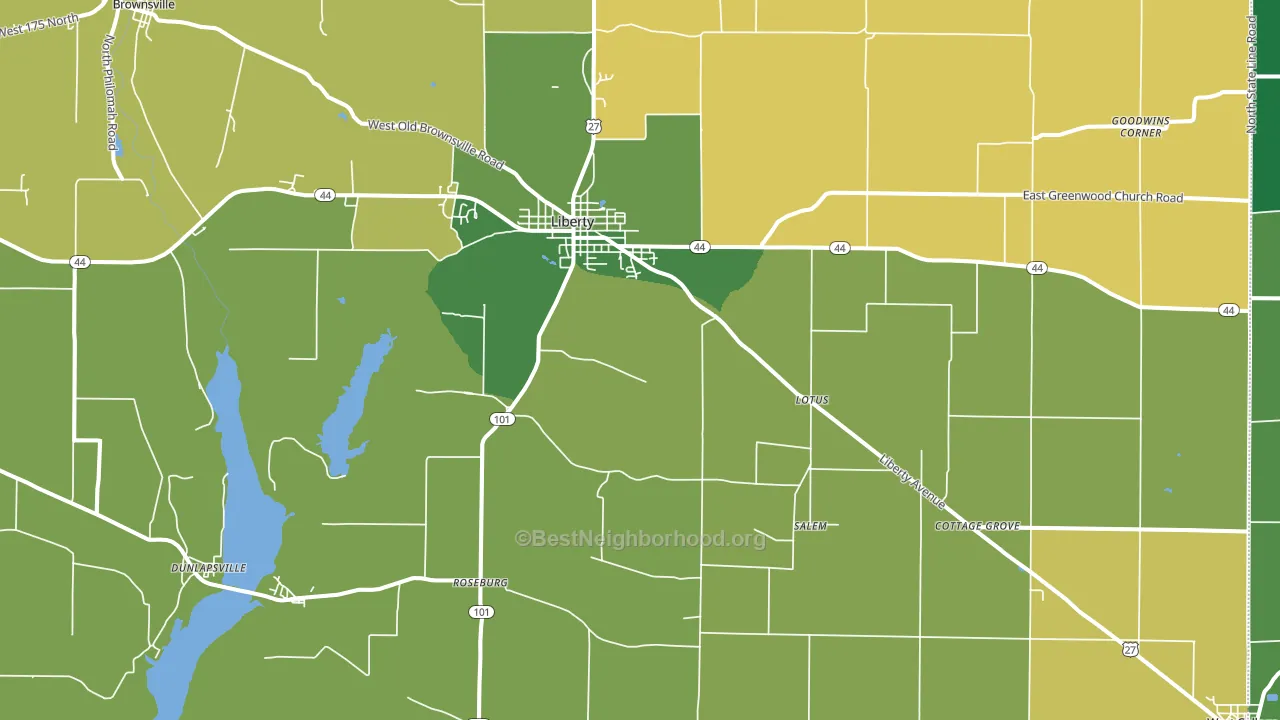 Union County, IN block-group voter-turnout map