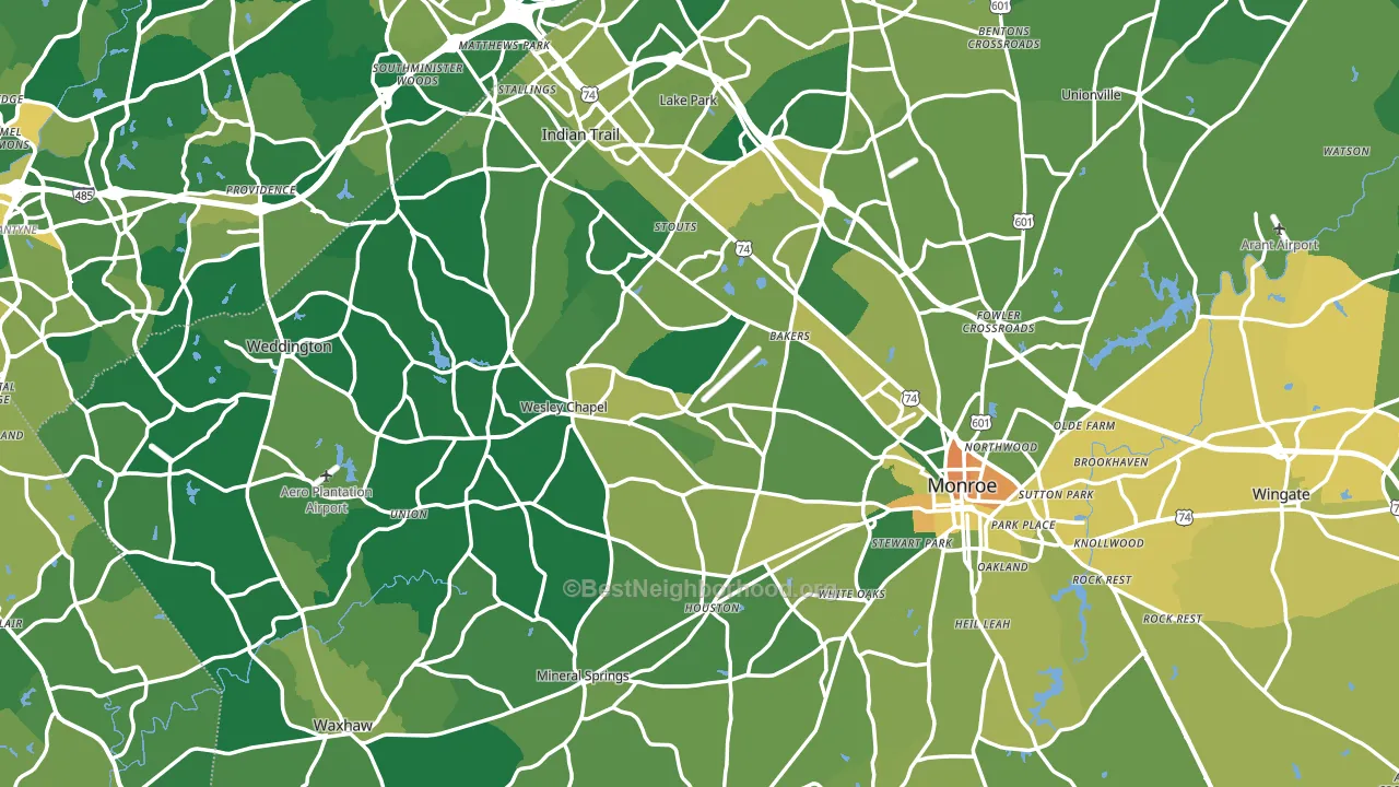 Union County, NC block-group voter-turnout map