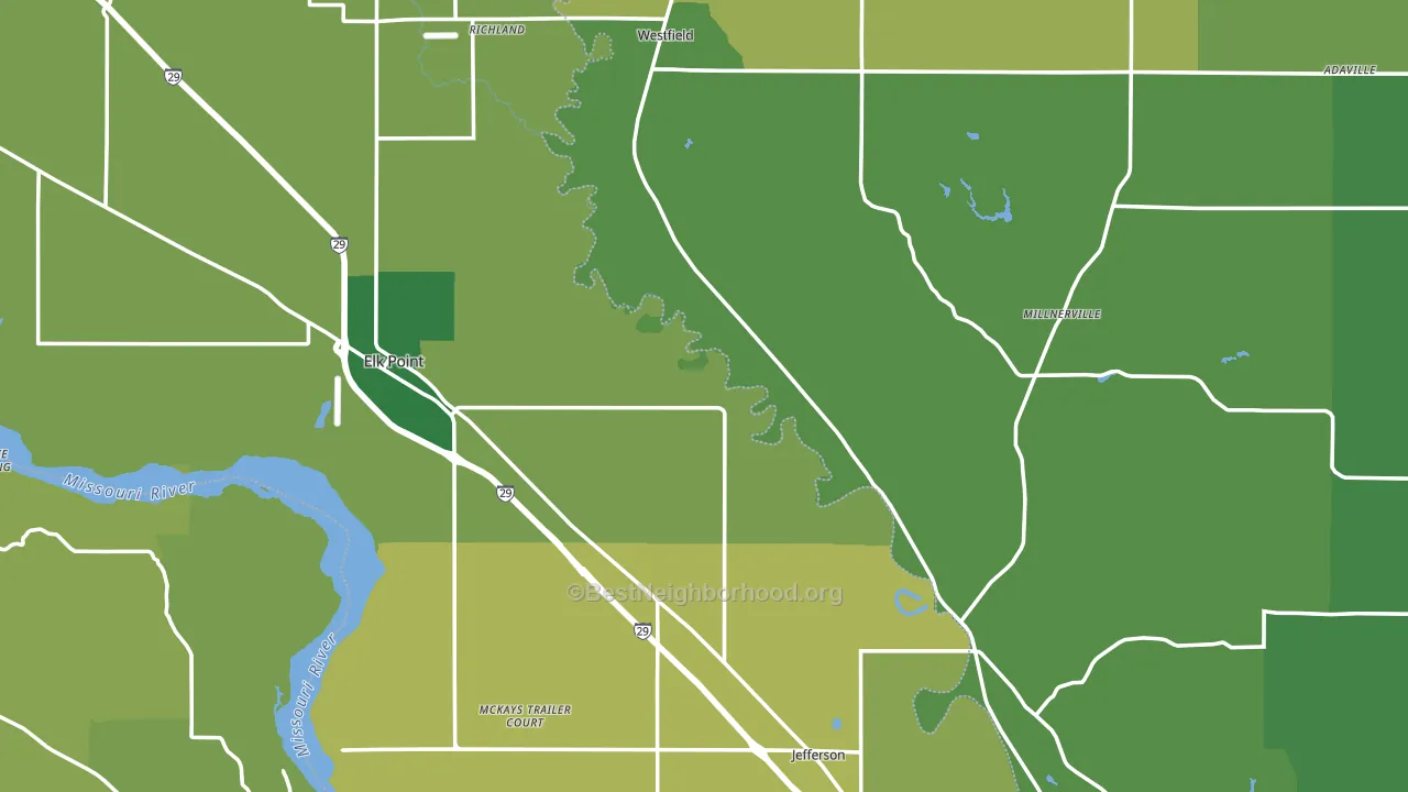 Union County, SD block-group voter-turnout map