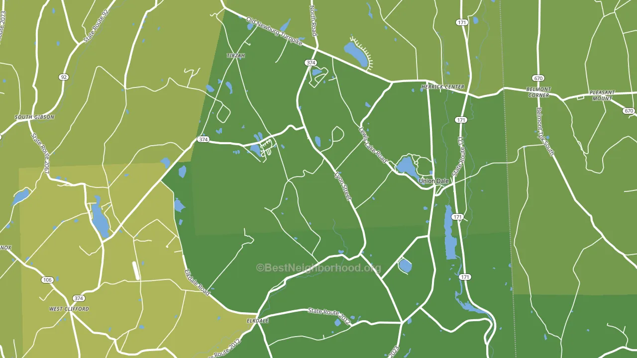 Union Dale, PA block-group voter-turnout map
