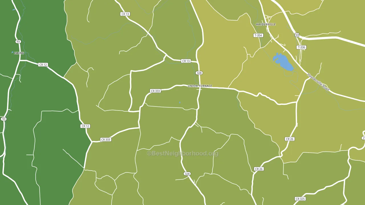 Union Furnace, OH block-group voter-turnout map