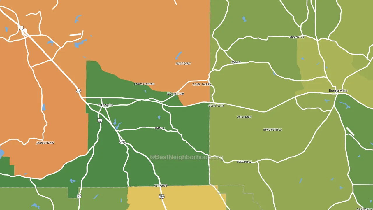 Union, GA block-group voter-turnout map