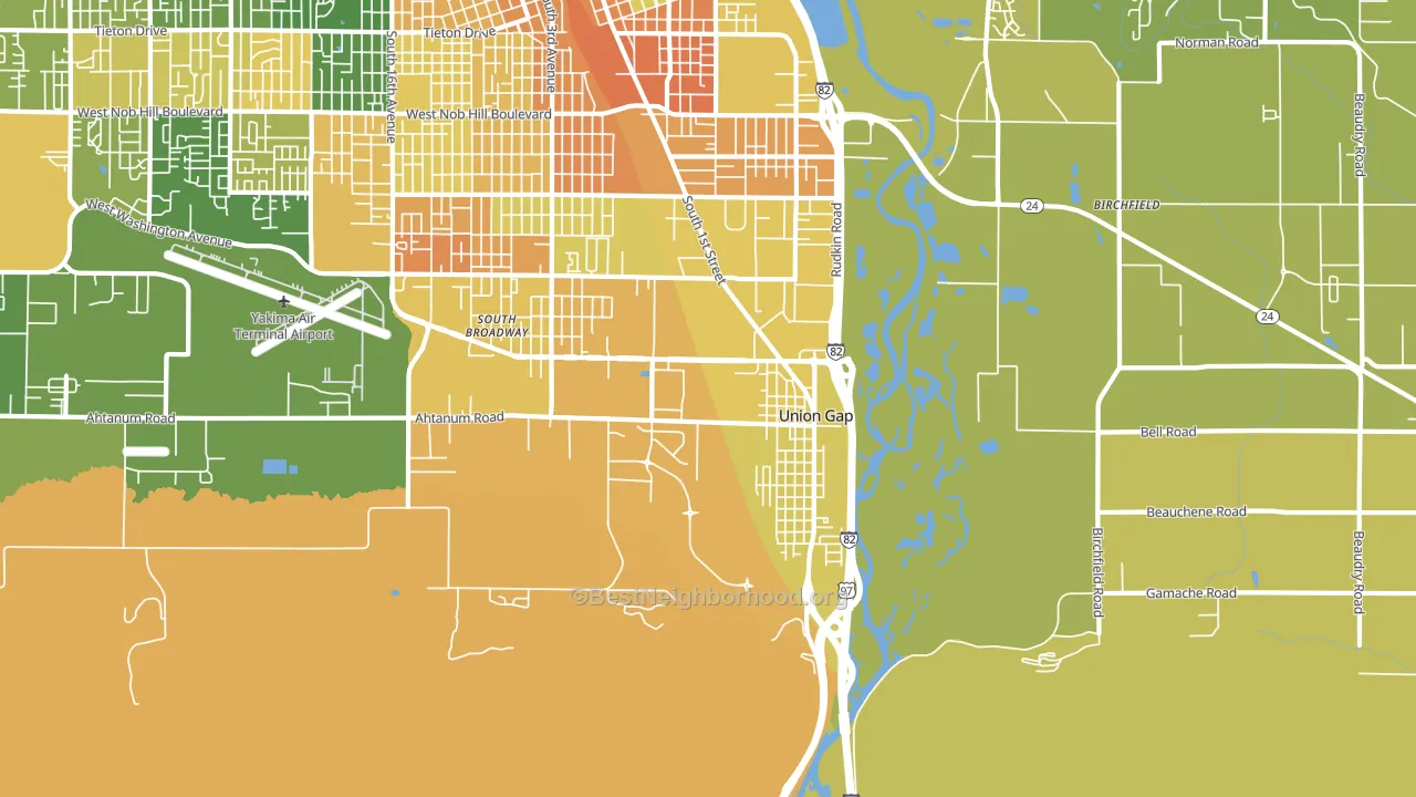 Union Gap, WA block-group voter-turnout map