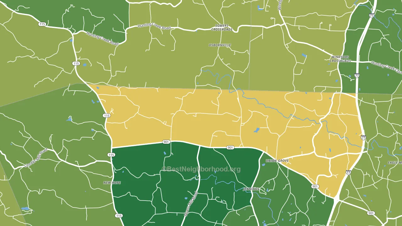 Union Grove, NC block-group voter-turnout map