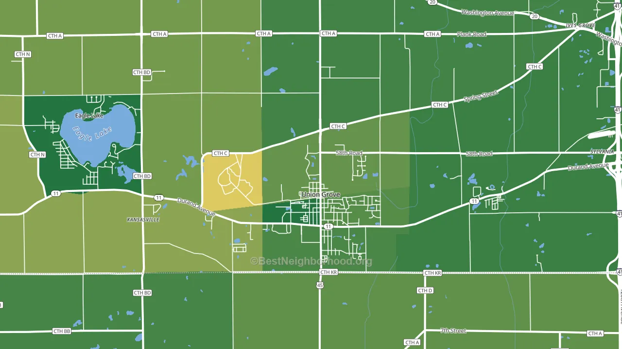 Union Grove, WI block-group voter-turnout map