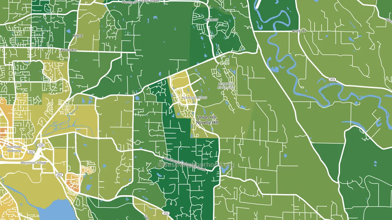 Union Hill-Novelty Hill, WA block-group voter-turnout map