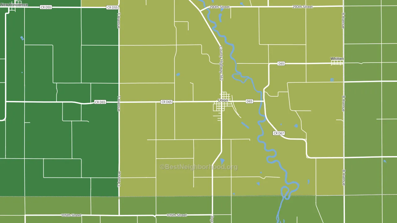 Union, IA block-group voter-turnout map