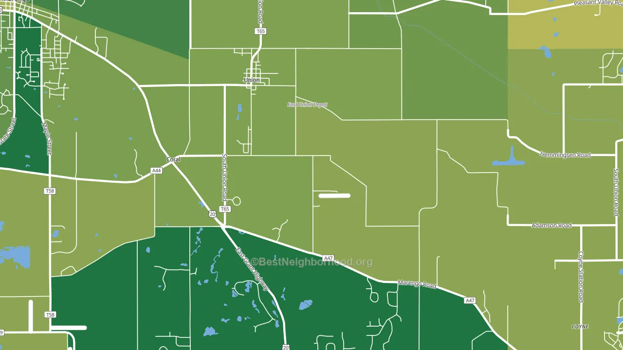 Union, IL block-group voter-turnout map