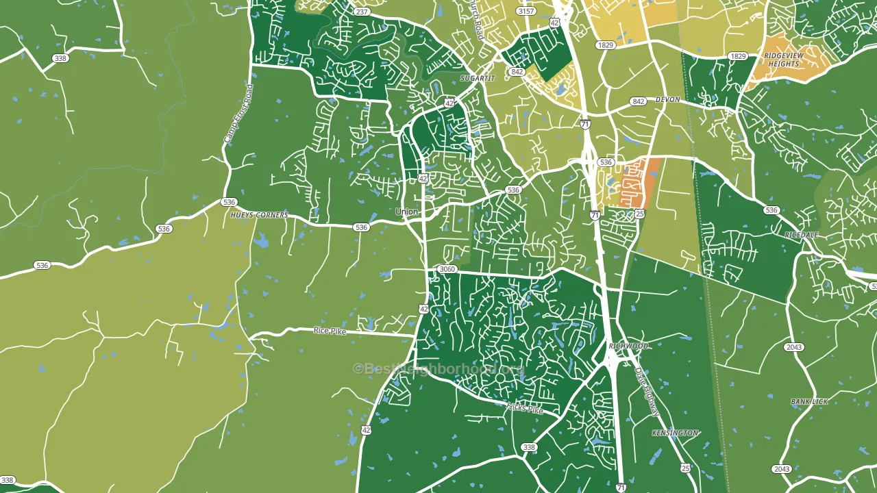 Union, KY block-group voter-turnout map
