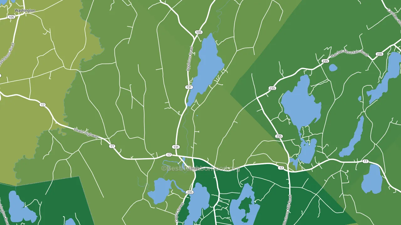 Union, ME block-group voter-turnout map