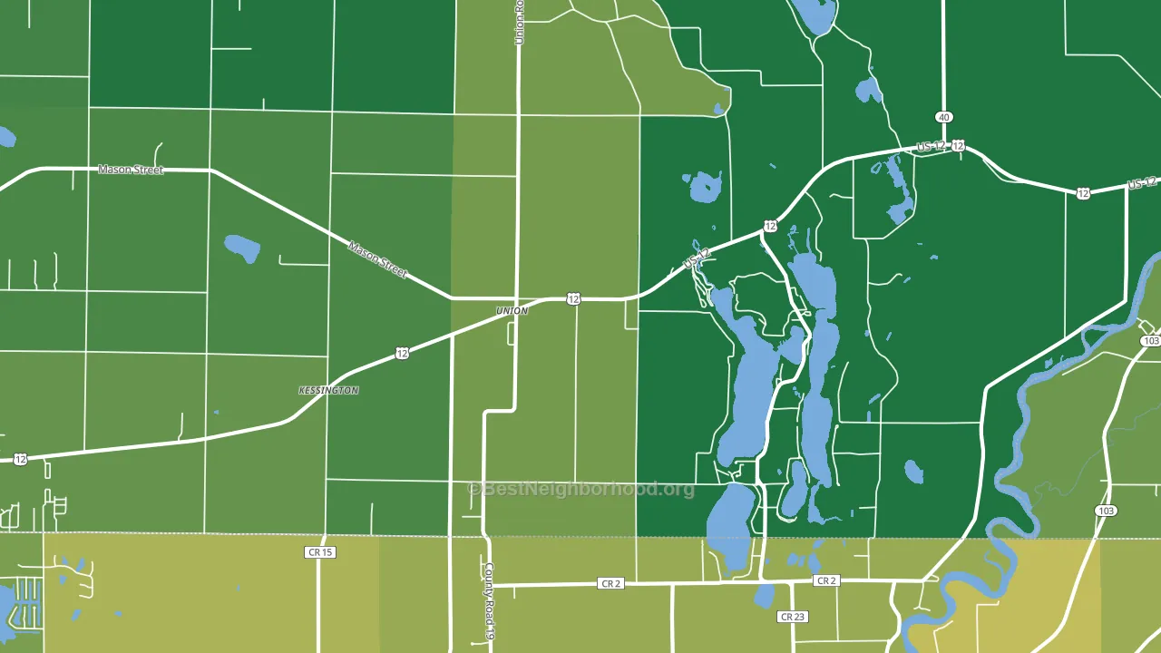 Union, MI block-group voter-turnout map