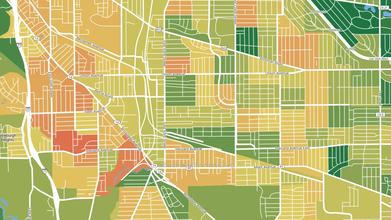 Union-Miles Park, Cleveland, OH block-group voter-turnout map
