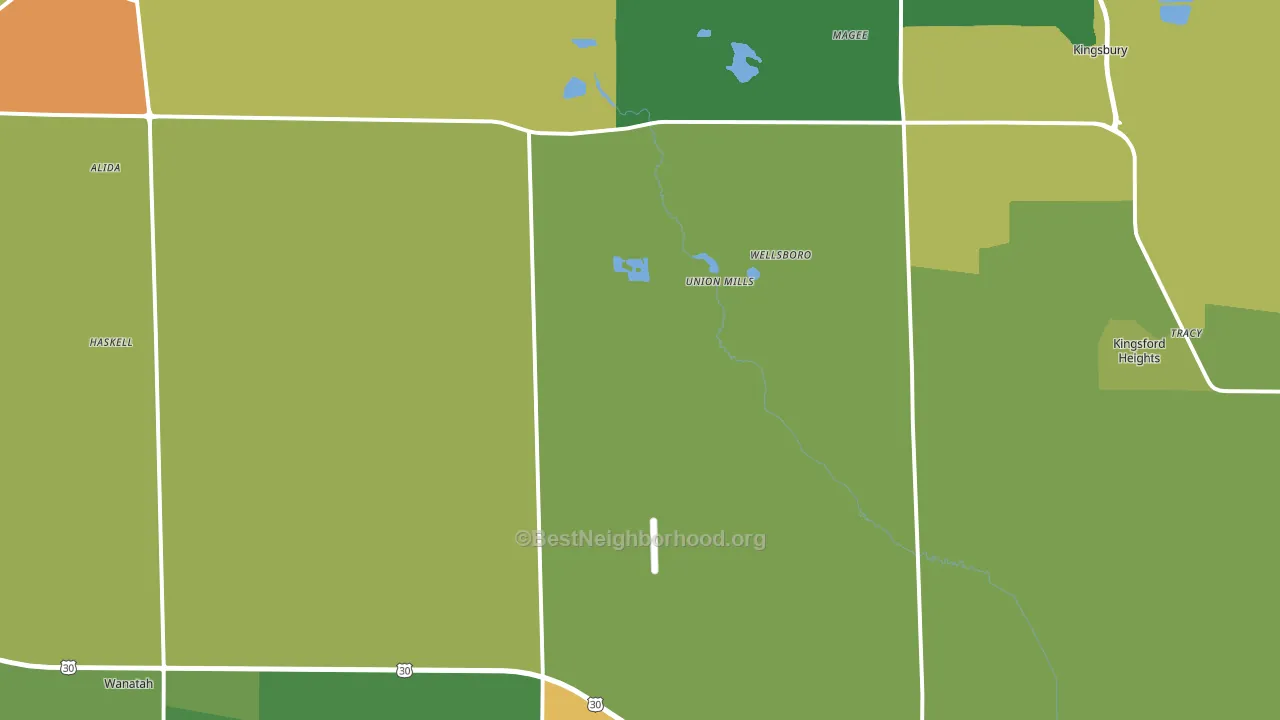 Union Mills, IN block-group voter-turnout map