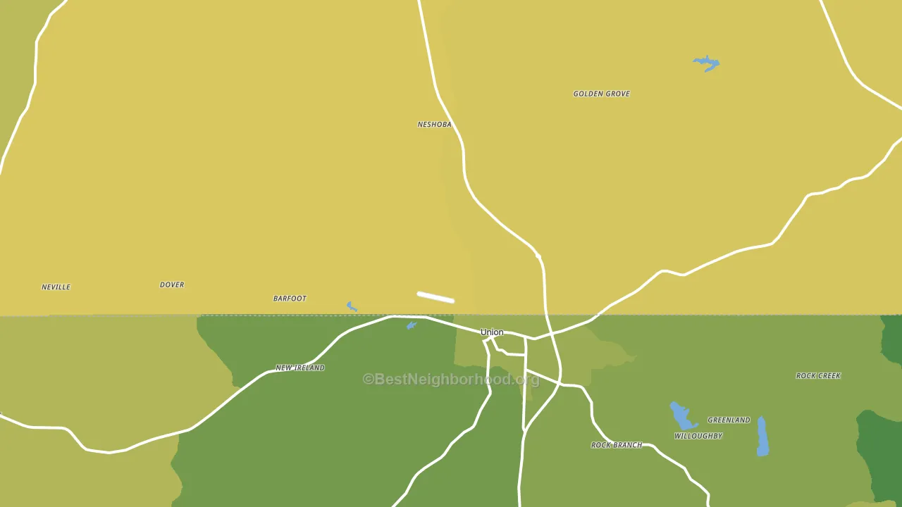 Union, MS block-group voter-turnout map
