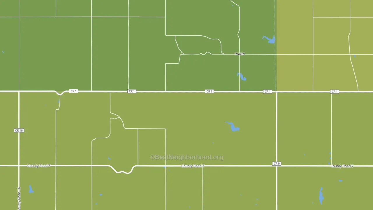 Union, ND block-group voter-turnout map