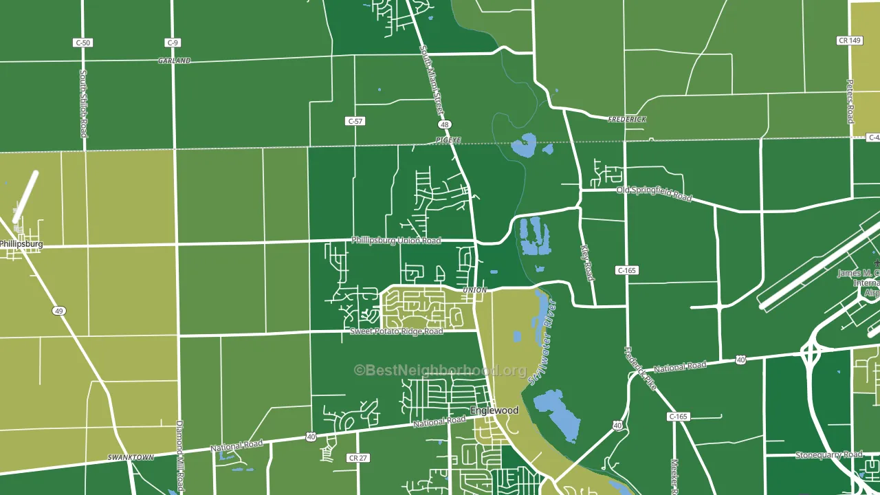 Union, OH block-group voter-turnout map