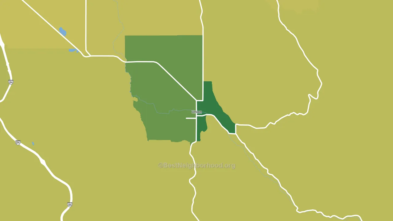 Union, OR block-group voter-turnout map