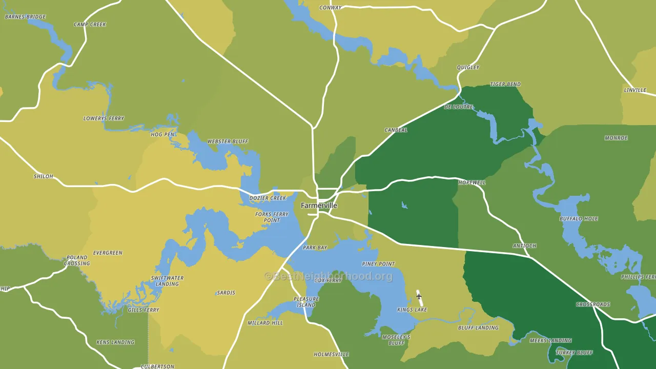 Union Parish, LA block-group voter-turnout map