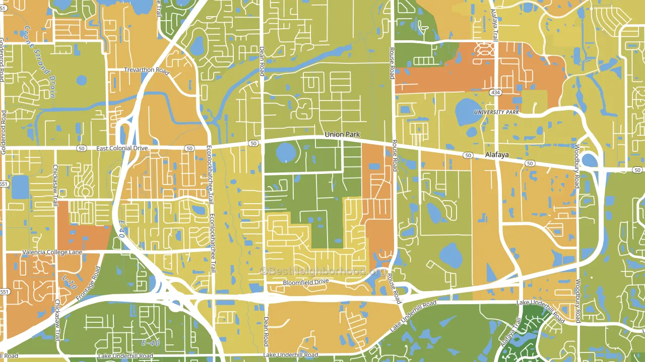 Union Park, FL block-group voter-turnout map