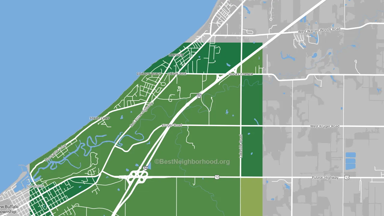 Union Pier, MI block-group voter-turnout map
