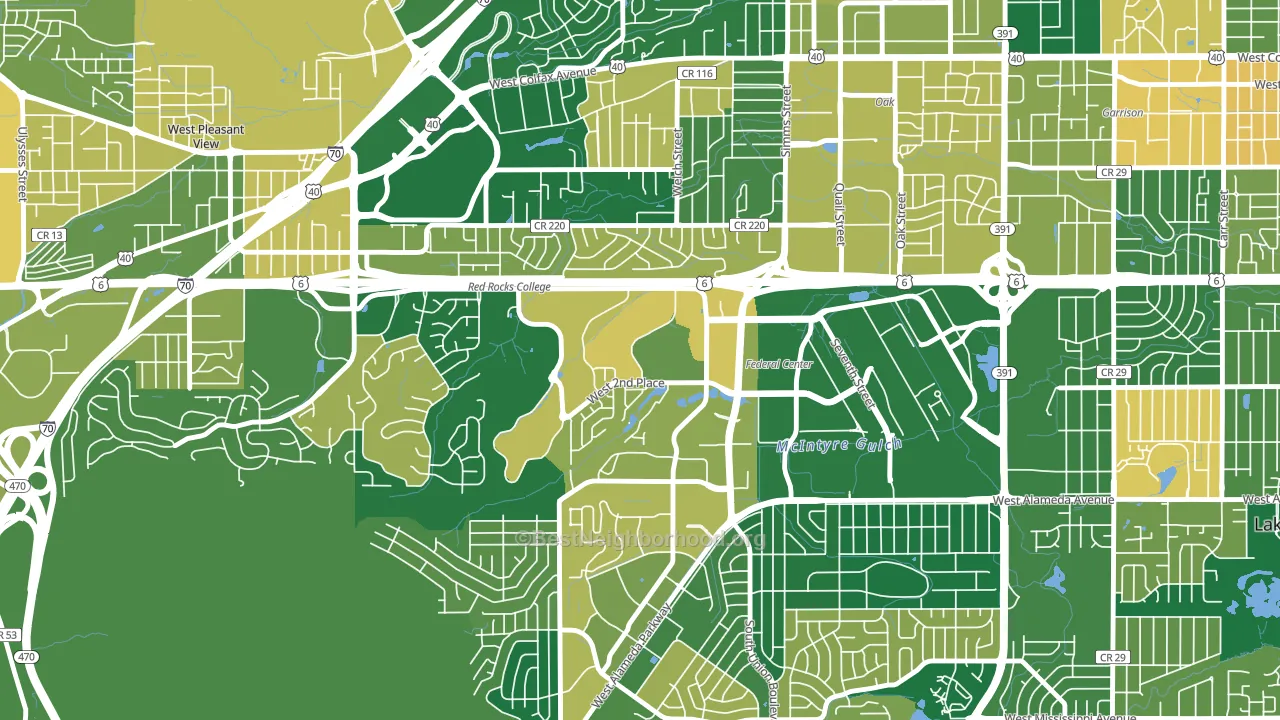 Union Square, Lakewood, CO block-group voter-turnout map