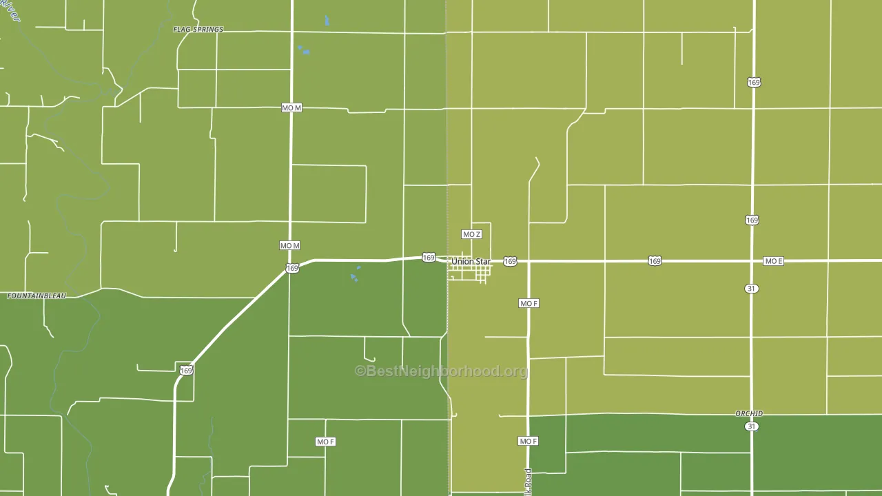 Union Star, MO block-group voter-turnout map