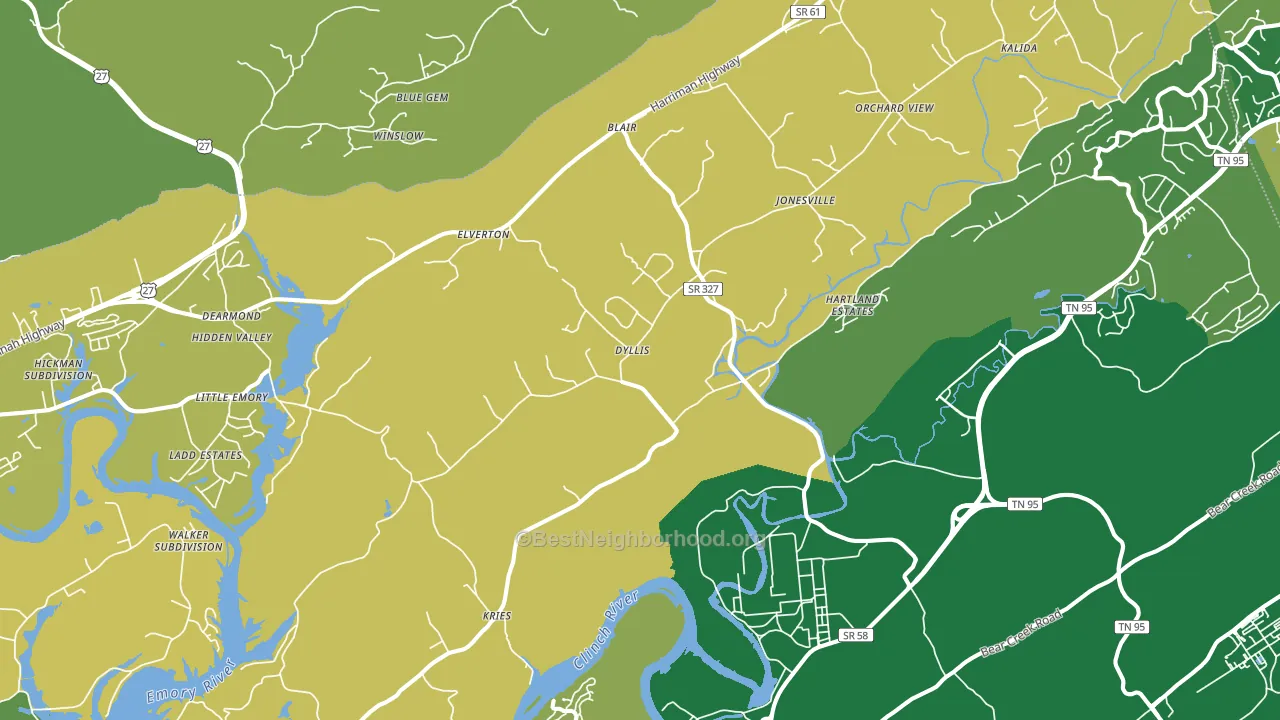 Union, TN block-group voter-turnout map